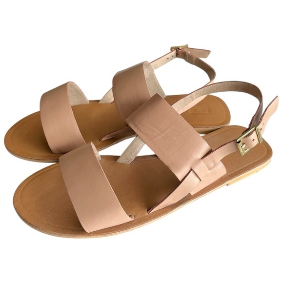 ASOS DESIGN Neutral Double Strap Slingback Simple Sandals natural UK 7/US 9 - Picture 5 of 10